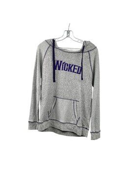Wear Wicked Womens Wicked Hoodie Pullover Gray/Purple Size Medium Lightweight